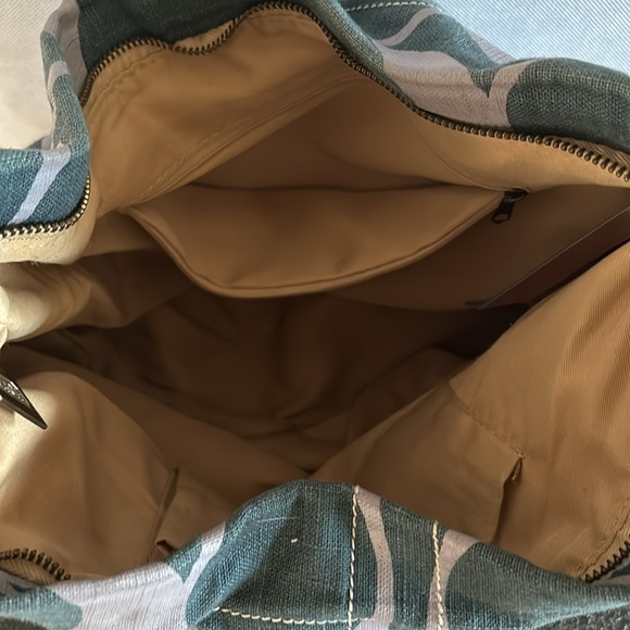 Denim green fabric handbag - Picture 7 of 9